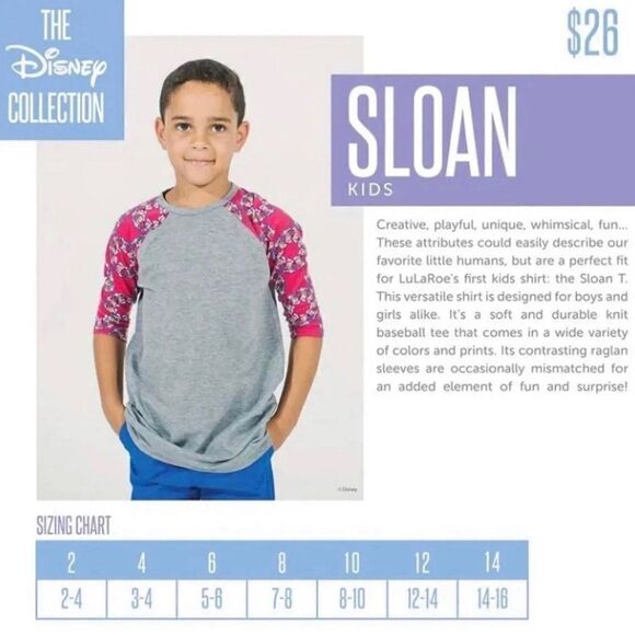 LuLaRoe Size 2 Sloan Kids Top • Baseball Tee Style • Disney’s Minnie Mouse BNWT - Picture 9 of 10